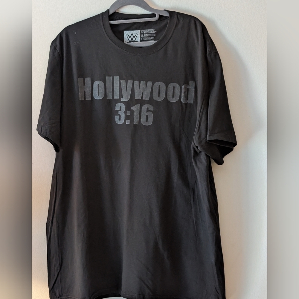 WWE Black Hollywood 3:16 Tee W/ Skull 💀 On Back